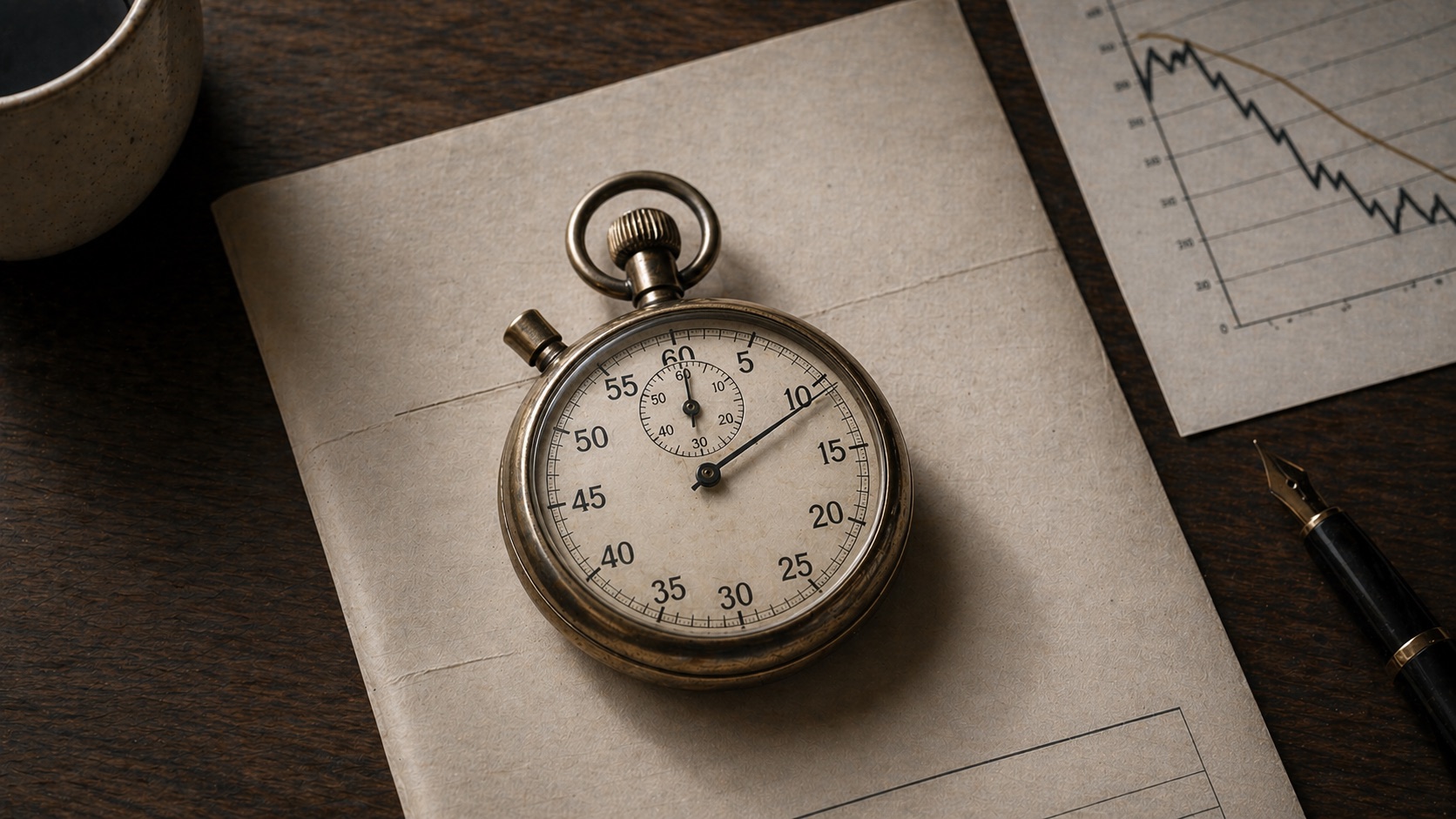 Vintage stopwatch on a refinance document — a visual representation of the question when should I refinance my mortgage and the importance of timing